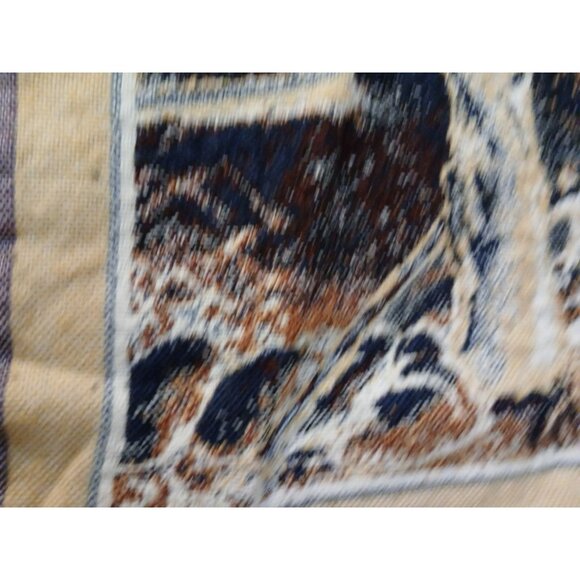 Crown Crafts Winter Scene Sleigh Ride Farm House Throw Blanket Tapestry Vintage - Picture 11 of 14